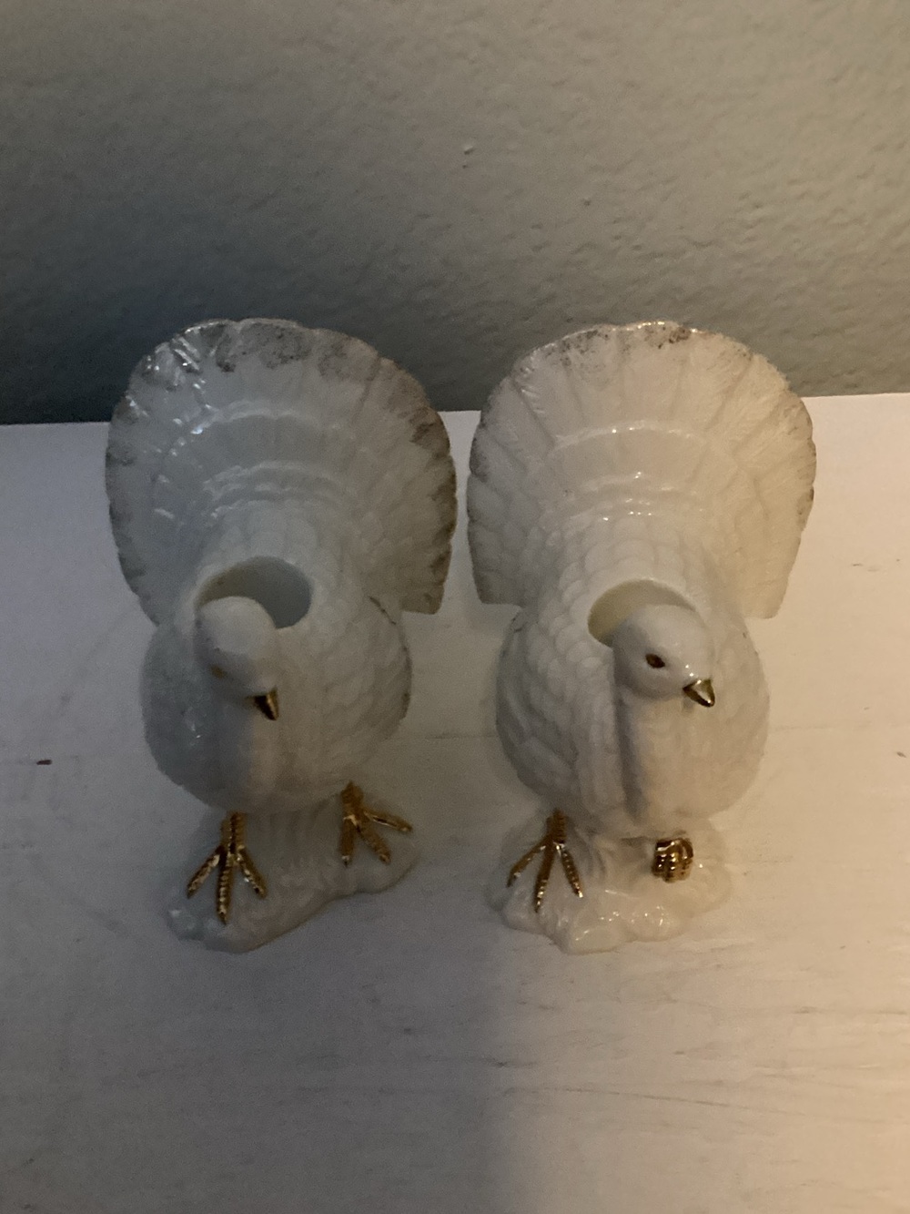Mikasa Holiday Elegance Turkey Candle Holders with Gold Accents - Set of 2